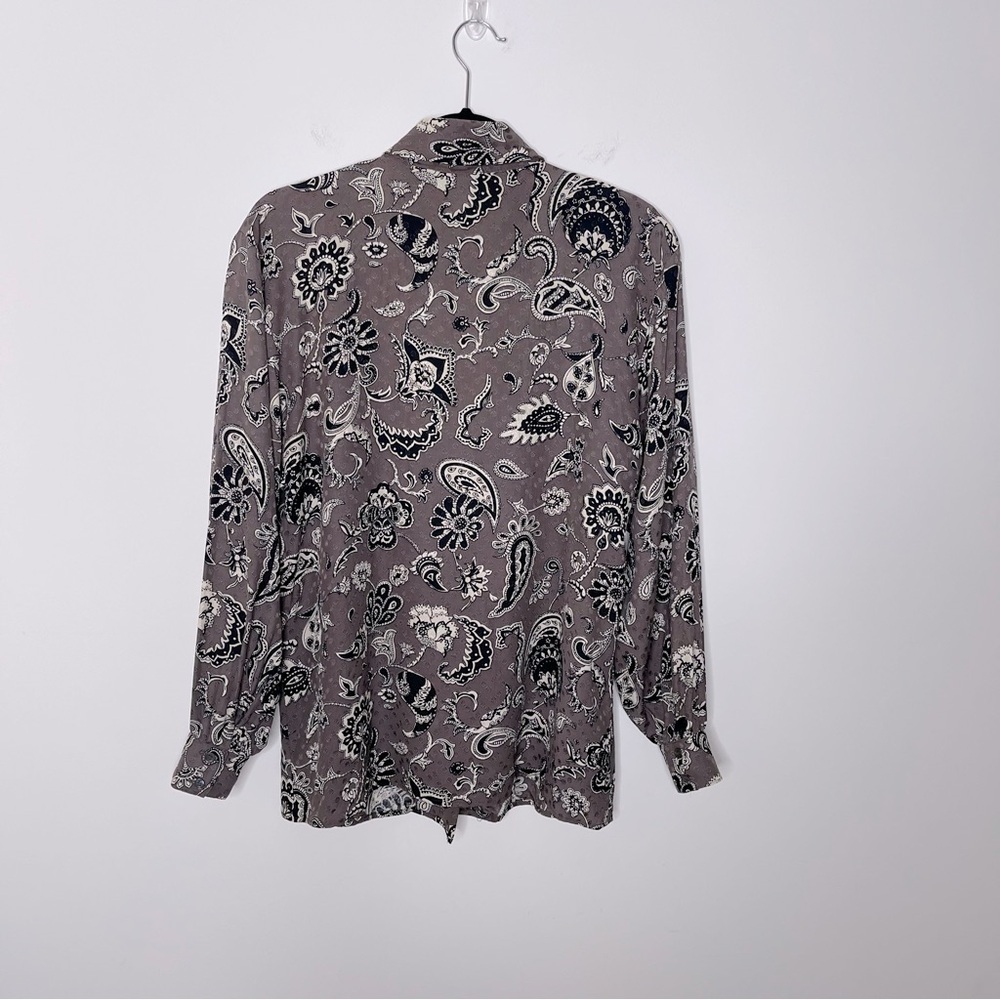 VTG Burberrys Regular Fit Paisley Silk Shirt Y2K quiet luxury - Picture 7 of 10